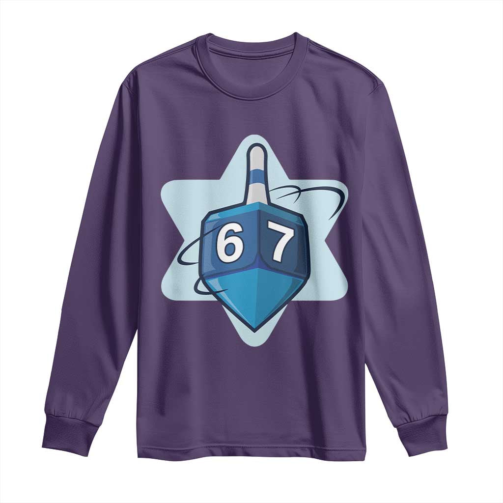 Funny Hanukkah 67 Long Sleeve Shirt Six Seven Meme Dreidel Star Of David - Wonder Print Shop
