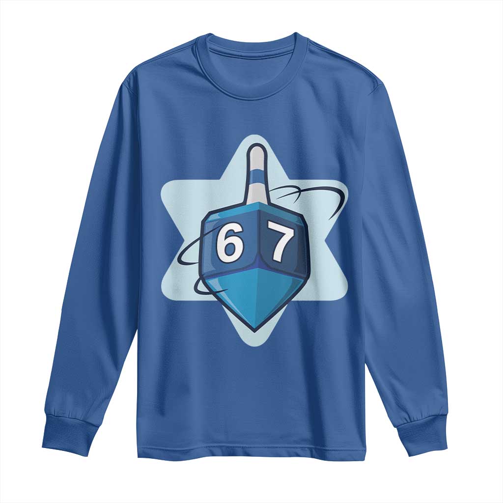 Funny Hanukkah 67 Long Sleeve Shirt Six Seven Meme Dreidel Star Of David - Wonder Print Shop