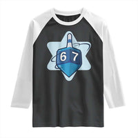 Funny Hanukkah 67 Raglan Shirt Six Seven Meme Dreidel Star Of David - Wonder Print Shop