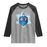 Funny Hanukkah 67 Raglan Shirt Six Seven Meme Dreidel Star Of David - Wonder Print Shop