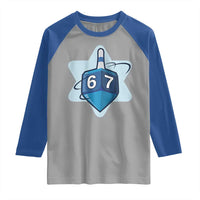 Funny Hanukkah 67 Raglan Shirt Six Seven Meme Dreidel Star Of David - Wonder Print Shop