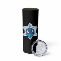Funny Hanukkah 67 Skinny Tumbler Six Seven Meme Dreidel Star Of David - Wonder Print Shop