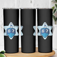 Funny Hanukkah 67 Skinny Tumbler Six Seven Meme Dreidel Star Of David - Wonder Print Shop