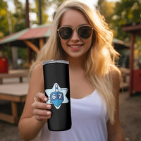 Funny Hanukkah 67 Skinny Tumbler Six Seven Meme Dreidel Star Of David - Wonder Print Shop