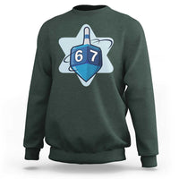 Funny Hanukkah 67 Sweatshirt Six Seven Meme Dreidel Star Of David - Wonder Print Shop