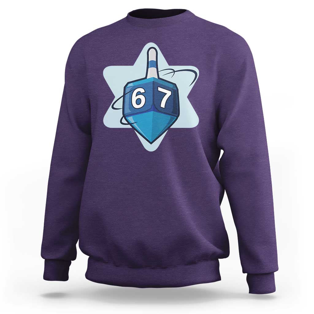 Funny Hanukkah 67 Sweatshirt Six Seven Meme Dreidel Star Of David - Wonder Print Shop