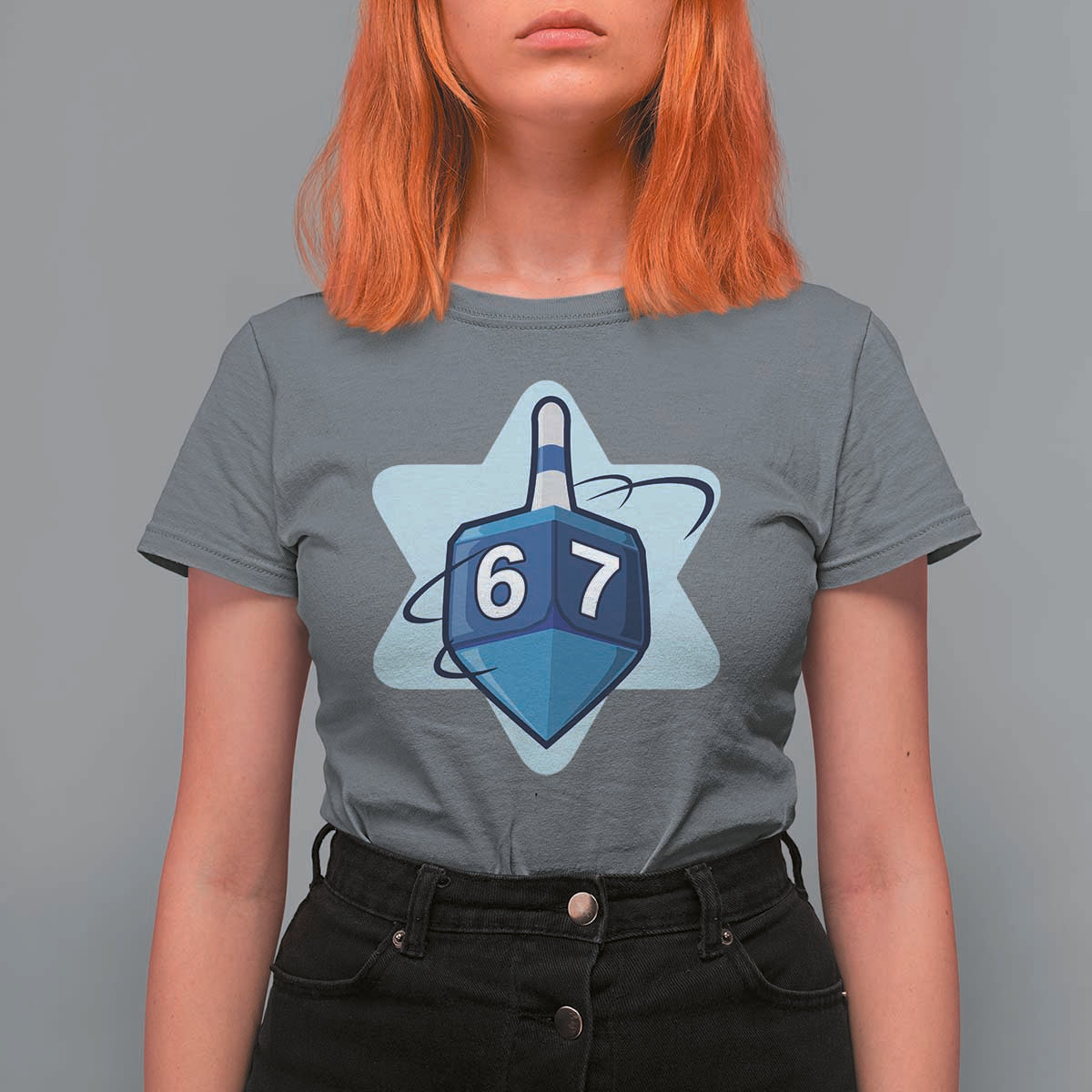 Funny Hanukkah 67 T Shirt For Women Six Seven Meme Dreidel Star Of David - Wonder Print Shop