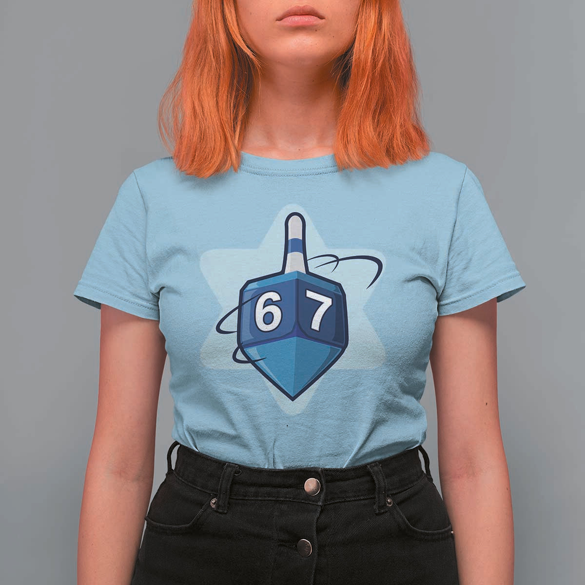 Funny Hanukkah 67 T Shirt For Women Six Seven Meme Dreidel Star Of David - Wonder Print Shop