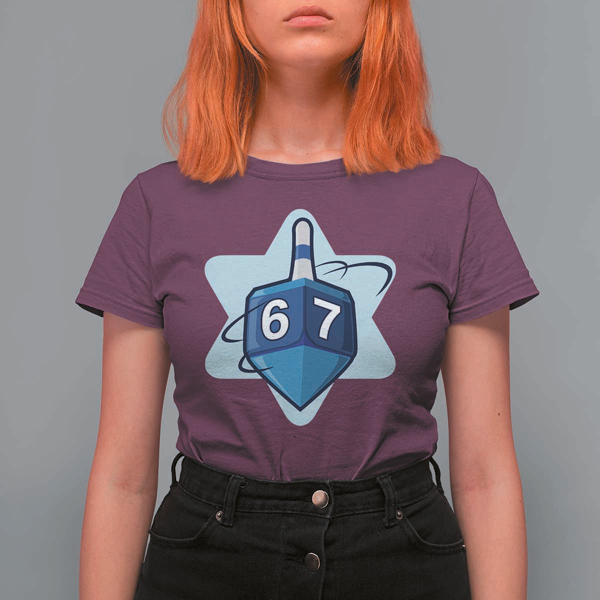 Funny Hanukkah 67 T Shirt For Women Six Seven Meme Dreidel Star Of David - Wonder Print Shop