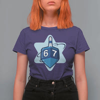 Funny Hanukkah 67 T Shirt For Women Six Seven Meme Dreidel Star Of David - Wonder Print Shop