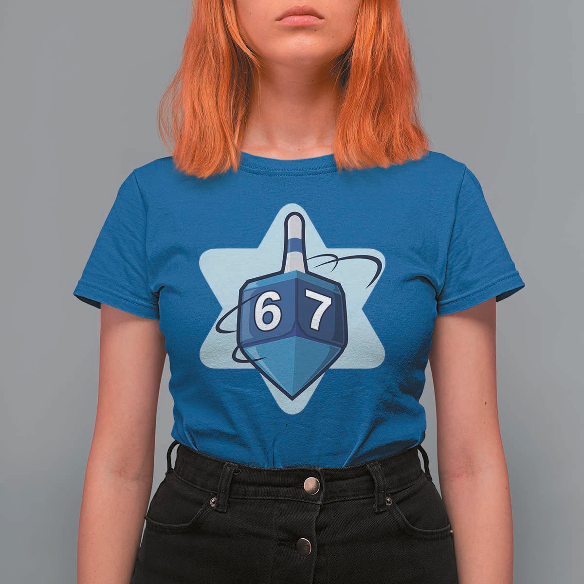 Funny Hanukkah 67 T Shirt For Women Six Seven Meme Dreidel Star Of David - Wonder Print Shop