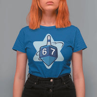 Funny Hanukkah 67 T Shirt For Women Six Seven Meme Dreidel Star Of David - Wonder Print Shop