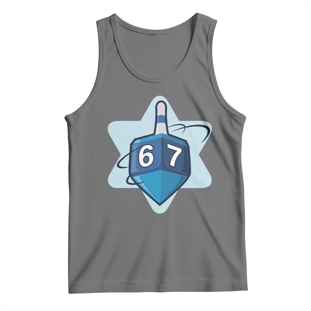 Funny Hanukkah 67 Tank Top Six Seven Meme Dreidel Star Of David - Wonder Print Shop