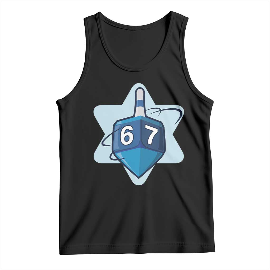 Funny Hanukkah 67 Tank Top Six Seven Meme Dreidel Star Of David - Wonder Print Shop