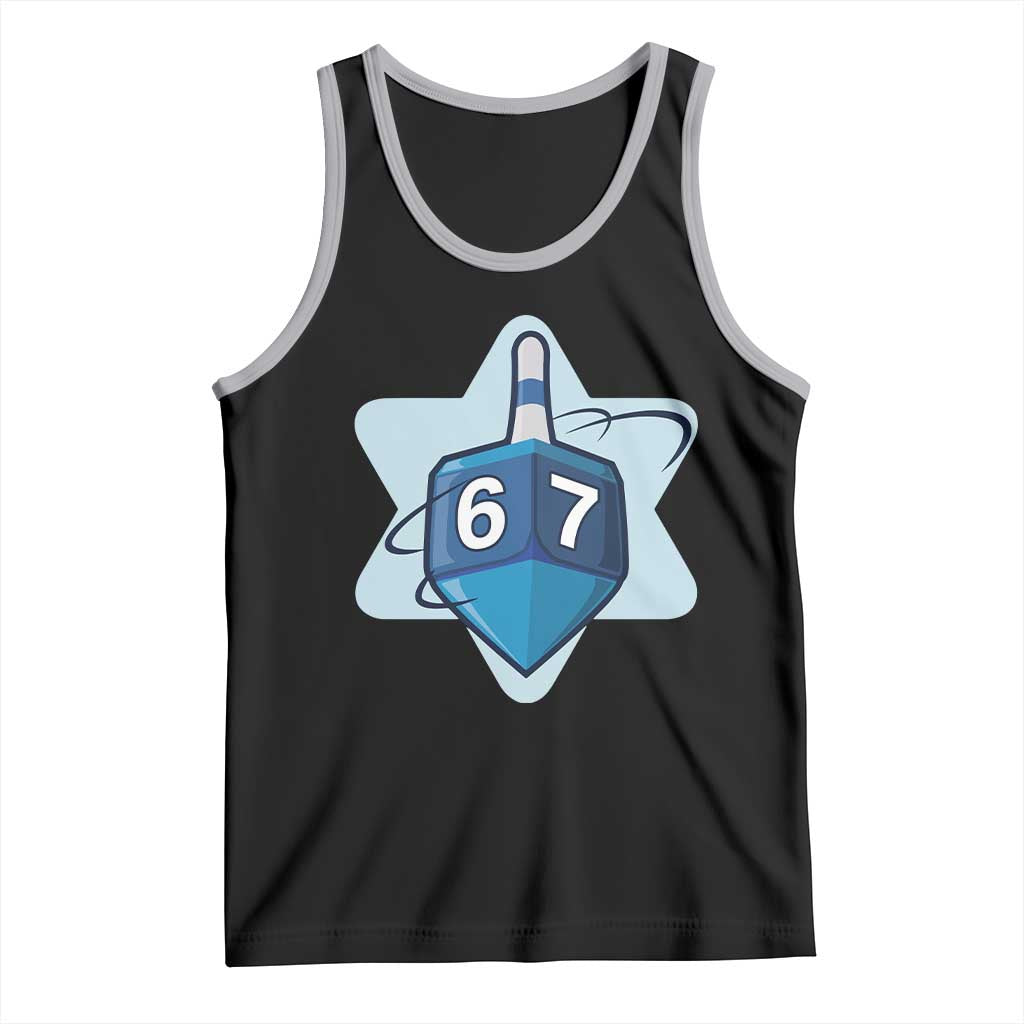 Funny Hanukkah 67 Tank Top Six Seven Meme Dreidel Star Of David - Wonder Print Shop
