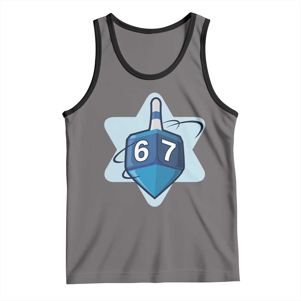 Funny Hanukkah 67 Tank Top Six Seven Meme Dreidel Star Of David - Wonder Print Shop