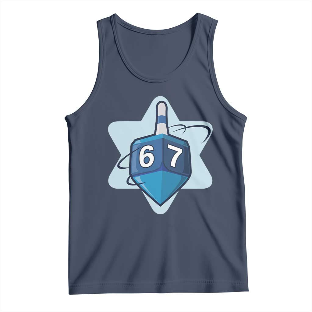 Funny Hanukkah 67 Tank Top Six Seven Meme Dreidel Star Of David - Wonder Print Shop