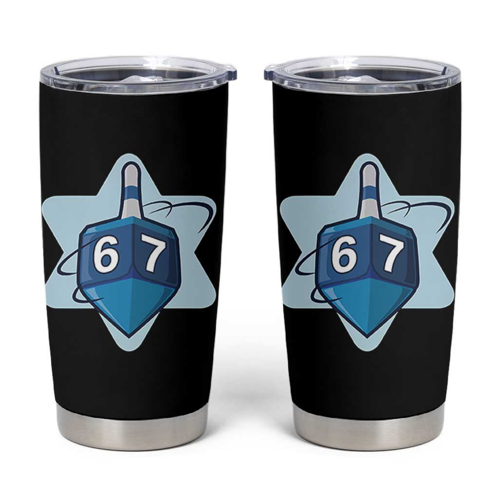 Funny Hanukkah 67 Tumbler Cup Six Seven Meme Dreidel Star Of David - Wonder Print Shop