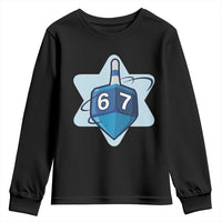 Funny Hanukkah 67 Youth Sweatshirt Six Seven Meme Dreidel Star Of David - Wonder Print Shop