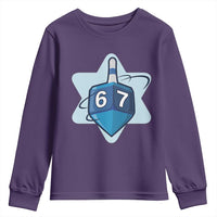 Funny Hanukkah 67 Youth Sweatshirt Six Seven Meme Dreidel Star Of David - Wonder Print Shop
