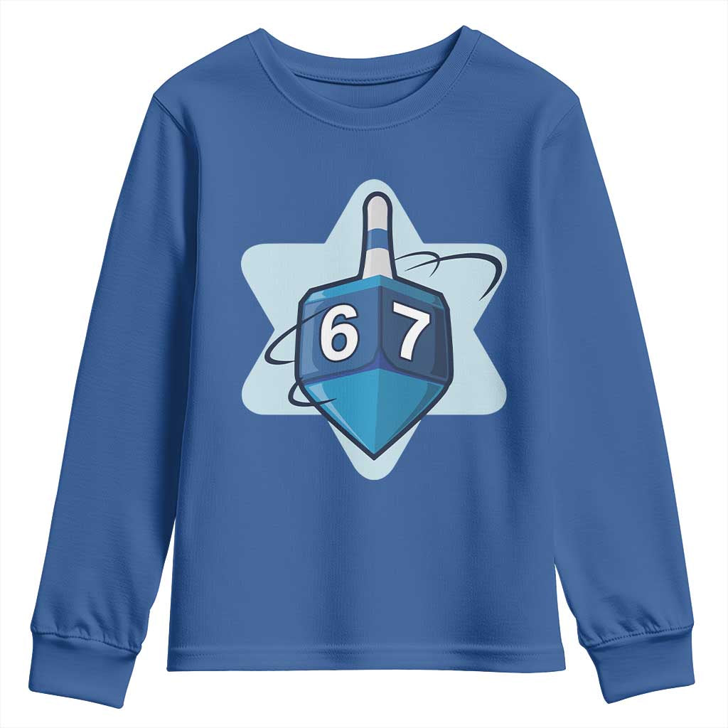 Funny Hanukkah 67 Youth Sweatshirt Six Seven Meme Dreidel Star Of David - Wonder Print Shop