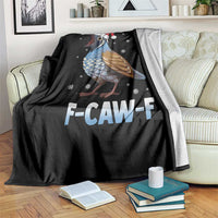 Funny F Caw F Quail Christmas Throw Blanket Cartoon Quail Bird Santa Hat Poultry Humor - Wonder Print Shop