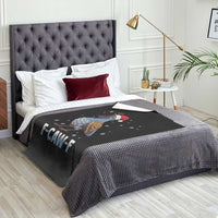 Funny F Caw F Quail Christmas Throw Blanket Cartoon Quail Bird Santa Hat Poultry Humor - Wonder Print Shop