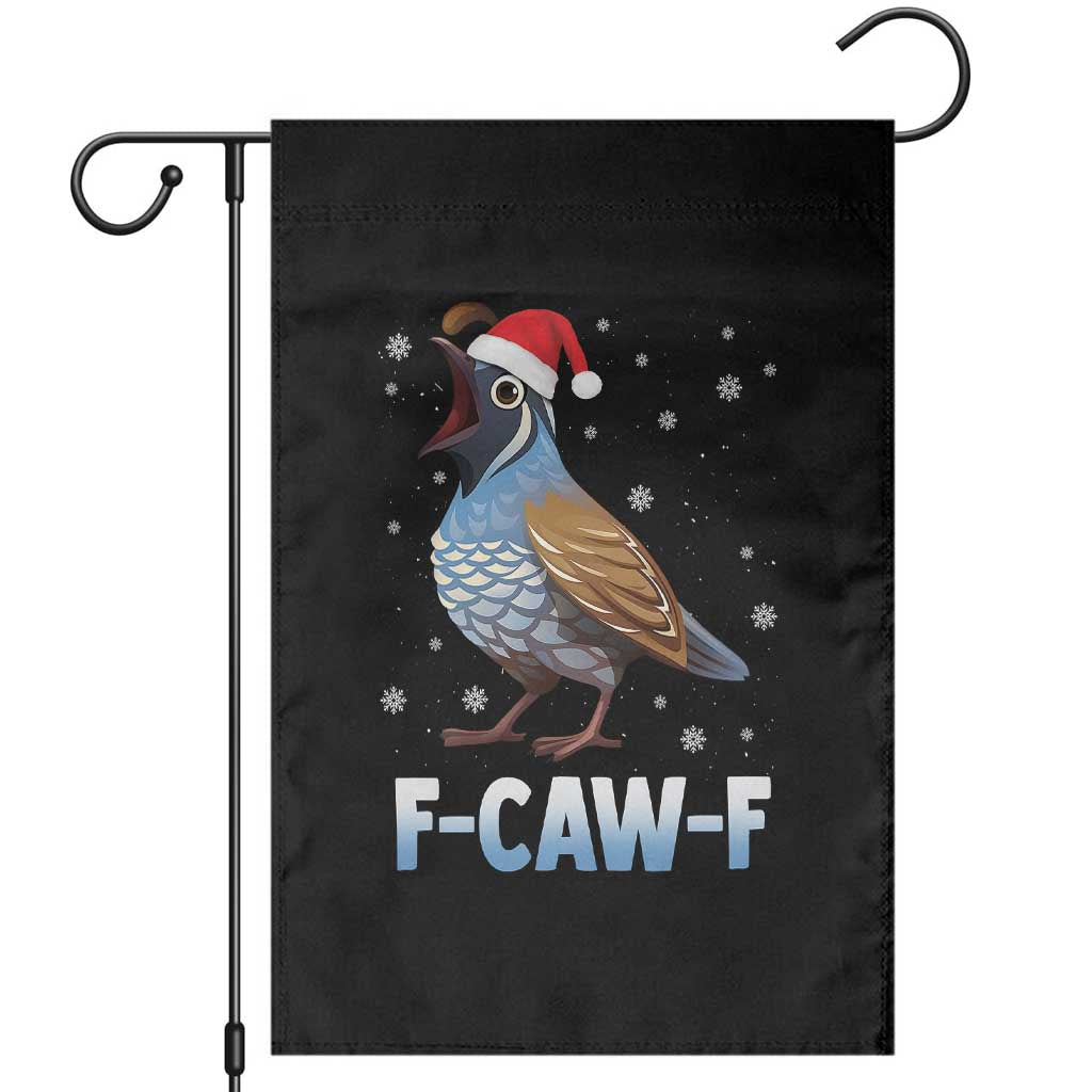 Funny F Caw F Quail Christmas Garden Flag Cartoon Quail Bird Santa Hat Poultry Humor - Wonder Print Shop