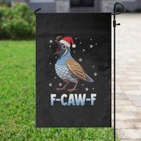 Funny F Caw F Quail Christmas Garden Flag Cartoon Quail Bird Santa Hat Poultry Humor - Wonder Print Shop