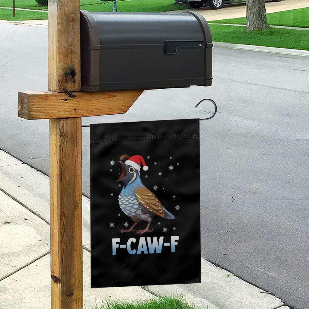 Funny F Caw F Quail Christmas Garden Flag Cartoon Quail Bird Santa Hat Poultry Humor - Wonder Print Shop