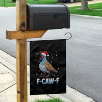 Funny F Caw F Quail Christmas Garden Flag Cartoon Quail Bird Santa Hat Poultry Humor - Wonder Print Shop