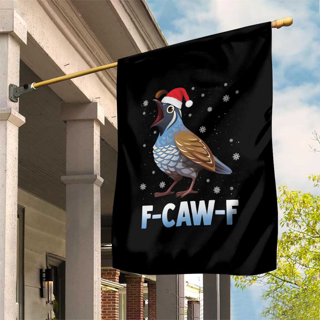 Funny F Caw F Quail Christmas Garden Flag Cartoon Quail Bird Santa Hat Poultry Humor - Wonder Print Shop