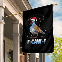 Funny F Caw F Quail Christmas Garden Flag Cartoon Quail Bird Santa Hat Poultry Humor - Wonder Print Shop