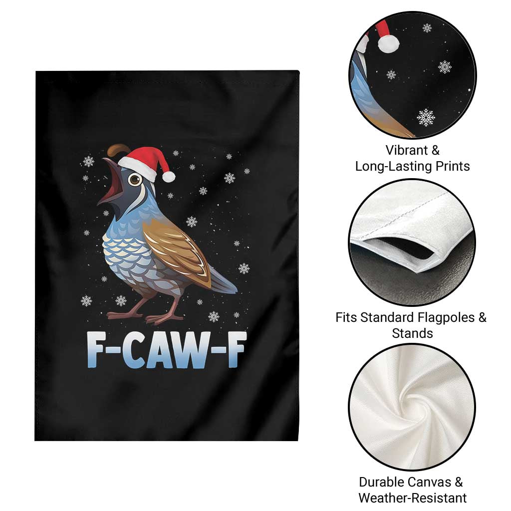 Funny F Caw F Quail Christmas Garden Flag Cartoon Quail Bird Santa Hat Poultry Humor - Wonder Print Shop