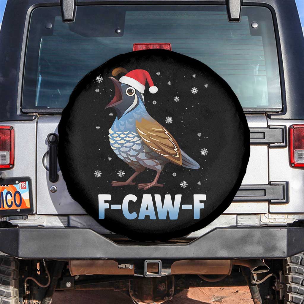 Funny F Caw F Quail Christmas Spare Tire Cover Cartoon Quail Bird Santa Hat Poultry Humor - Wonder Print Shop