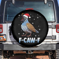 Funny F Caw F Quail Christmas Spare Tire Cover Cartoon Quail Bird Santa Hat Poultry Humor - Wonder Print Shop