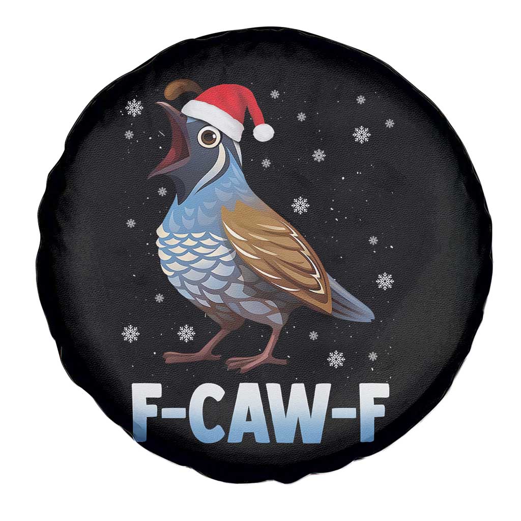 Funny F Caw F Quail Christmas Spare Tire Cover Cartoon Quail Bird Santa Hat Poultry Humor - Wonder Print Shop