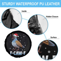 Funny F Caw F Quail Christmas Spare Tire Cover Cartoon Quail Bird Santa Hat Poultry Humor - Wonder Print Shop