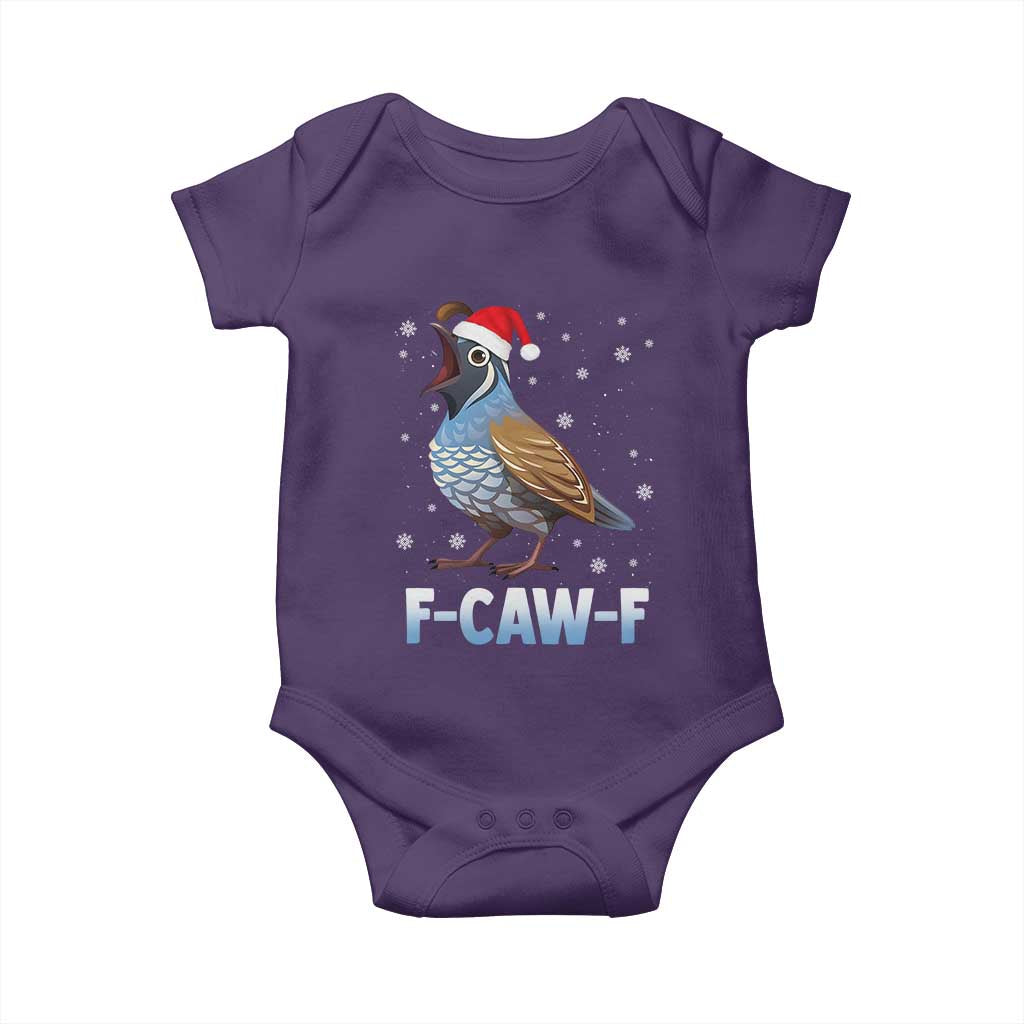 Funny F Caw F Quail Christmas Baby Onesie Cartoon Quail Bird Santa Hat Poultry Humor - Wonder Print Shop