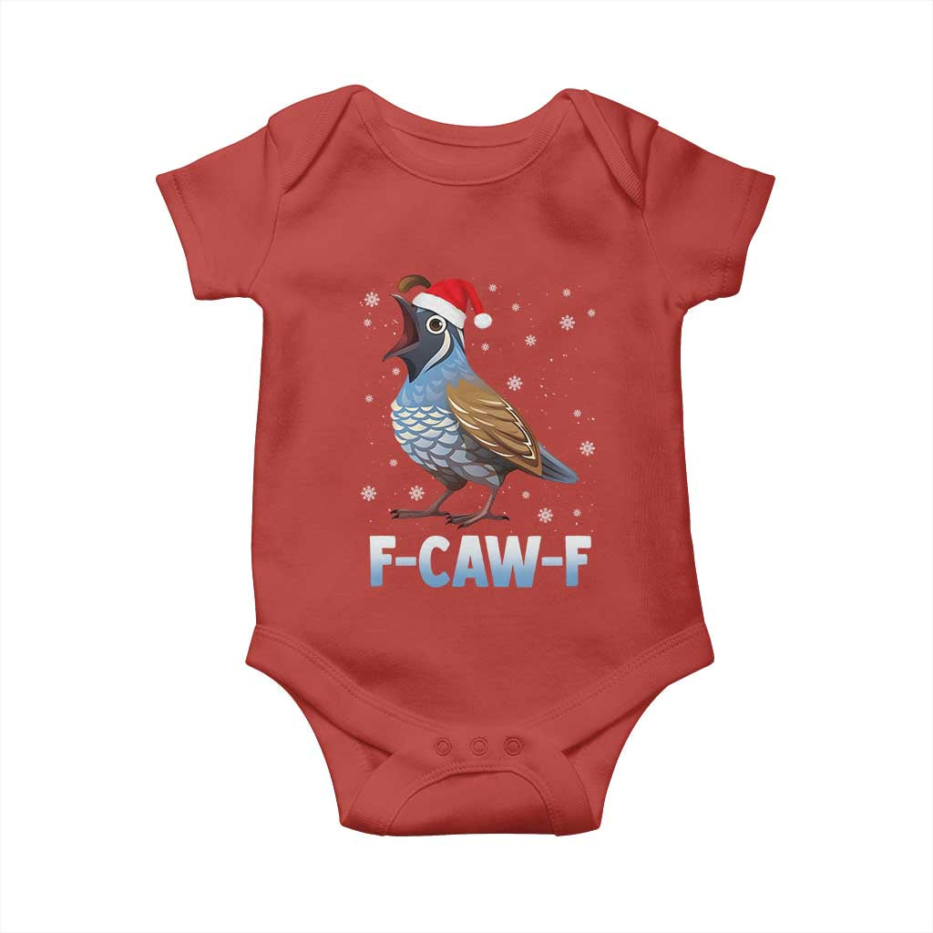 Funny F Caw F Quail Christmas Baby Onesie Cartoon Quail Bird Santa Hat Poultry Humor - Wonder Print Shop