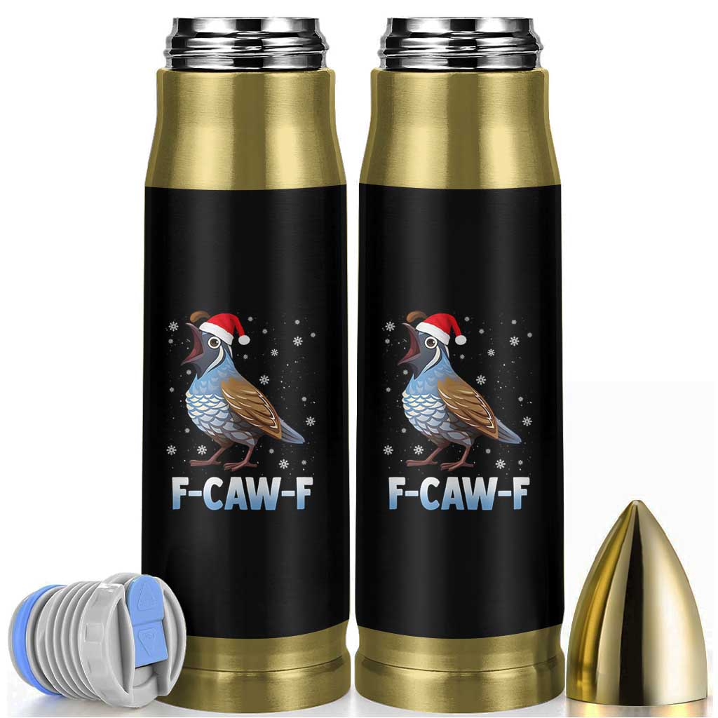 Funny F Caw F Quail Christmas Bullet Tumbler Cartoon Quail Bird Santa Hat Poultry Humor - Wonder Print Shop