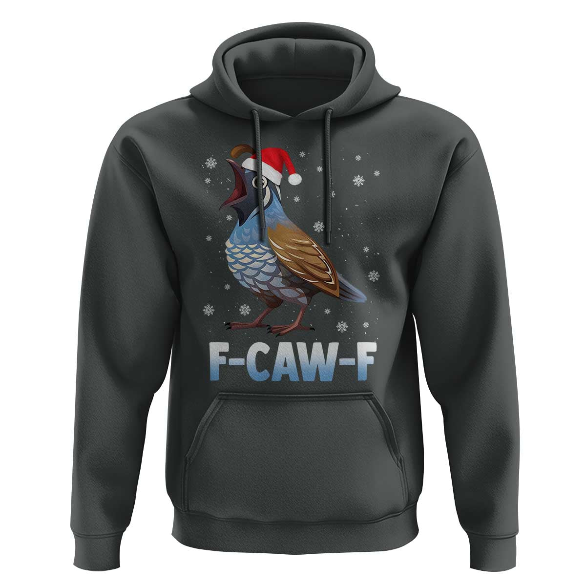 Funny F Caw F Quail Christmas Hoodie Cartoon Quail Bird Santa Hat Poultry Humor - Wonder Print Shop