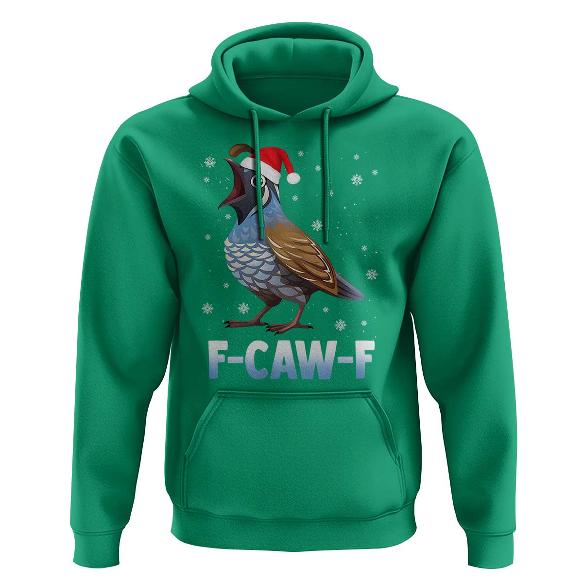 Funny F Caw F Quail Christmas Hoodie Cartoon Quail Bird Santa Hat Poultry Humor - Wonder Print Shop