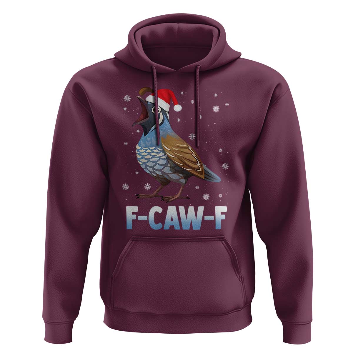 Funny F Caw F Quail Christmas Hoodie Cartoon Quail Bird Santa Hat Poultry Humor - Wonder Print Shop