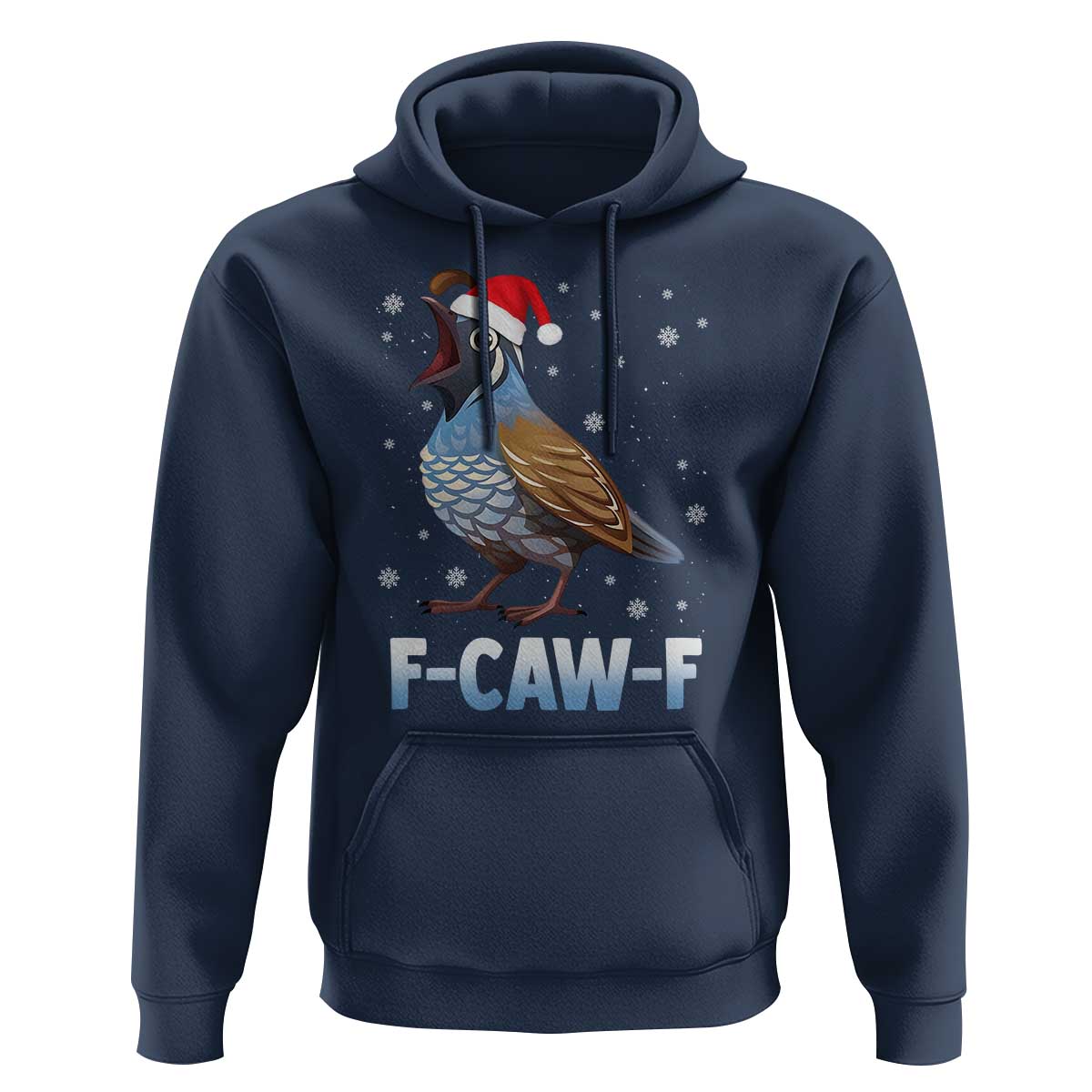 Funny F Caw F Quail Christmas Hoodie Cartoon Quail Bird Santa Hat Poultry Humor - Wonder Print Shop