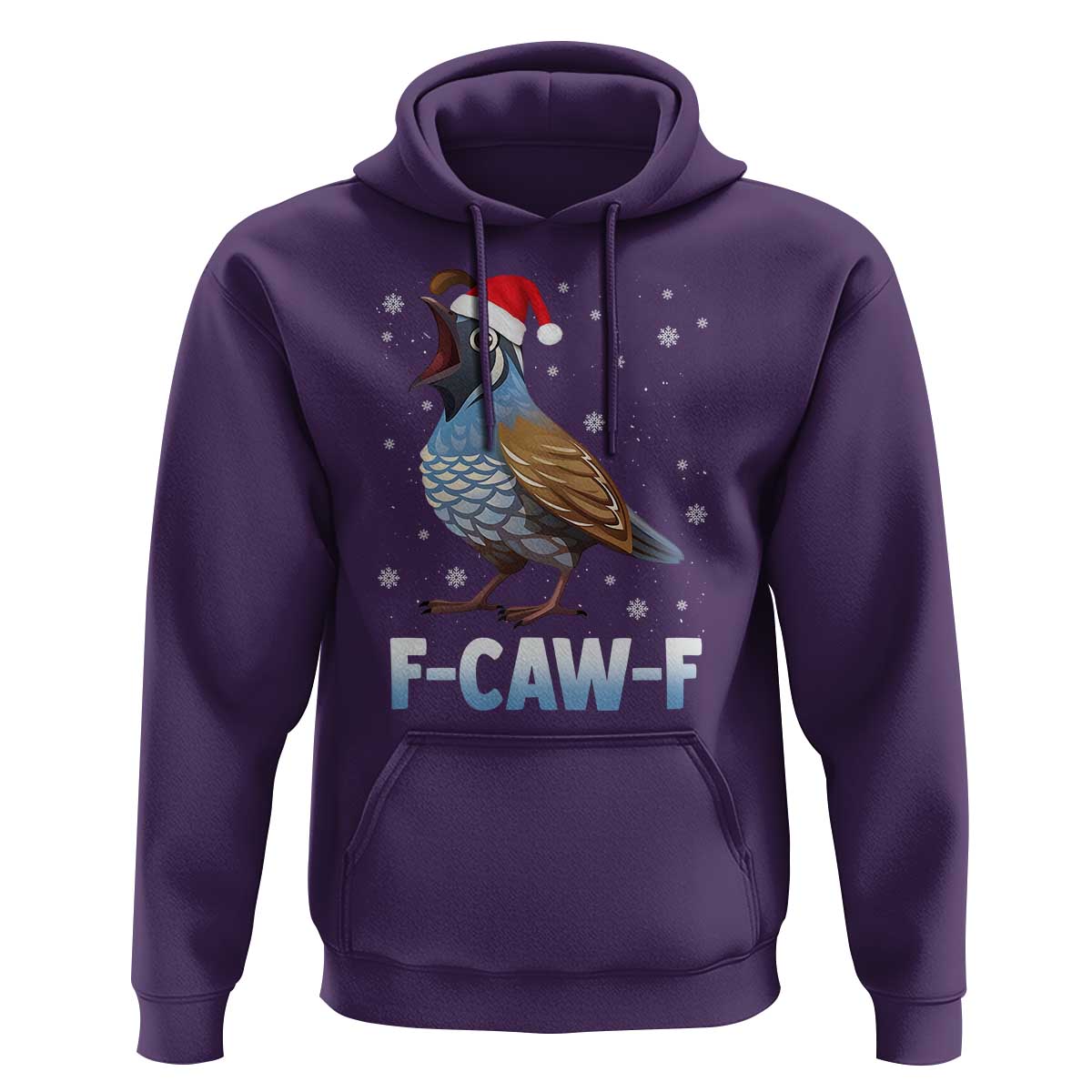 Funny F Caw F Quail Christmas Hoodie Cartoon Quail Bird Santa Hat Poultry Humor - Wonder Print Shop