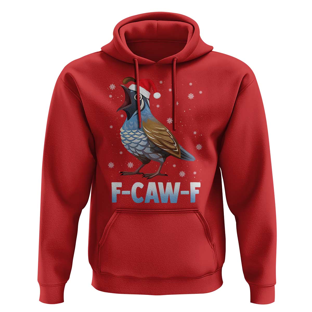 Funny F Caw F Quail Christmas Hoodie Cartoon Quail Bird Santa Hat Poultry Humor - Wonder Print Shop