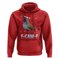 Funny F Caw F Quail Christmas Hoodie Cartoon Quail Bird Santa Hat Poultry Humor - Wonder Print Shop