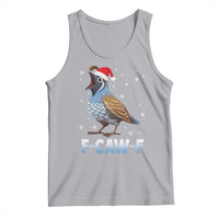 Funny F Caw F Quail Christmas Tank Top Cartoon Quail Bird Santa Hat Poultry Humor - Wonder Print Shop