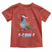 Funny F Caw F Quail Christmas Toddler T Shirt Cartoon Quail Bird Santa Hat Poultry Humor - Wonder Print Shop